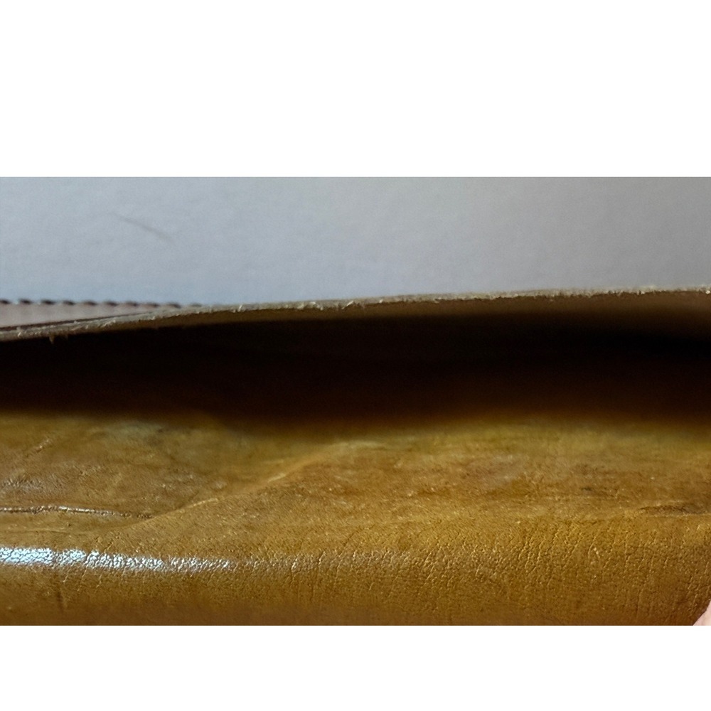 Vintage Tooled Leather Checkbook Wallet Brown Floral Design Hand Stitched - Picture 11 of 12